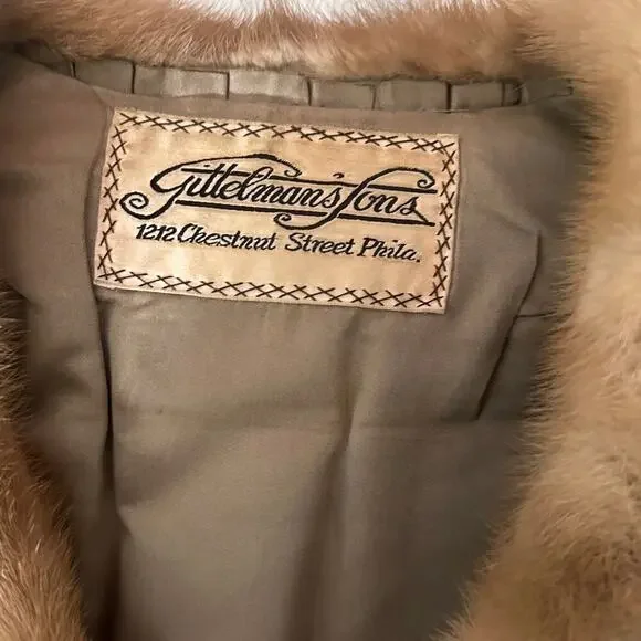 Vintage 1950s gittelman's sons philadelphia mink coat stole jacket Small - Picture 6 of 10